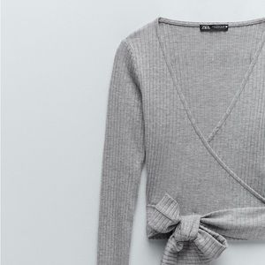Zara grey wrap top